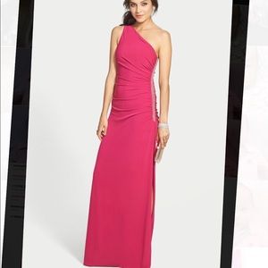 Laundry by Shelli Segal Beaded one Shoulder Jersey